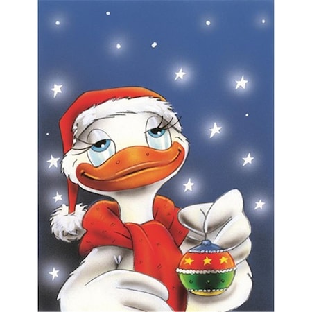 Carolines Treasures Duck with Christmas Ornament Flag Canvas House Size AAH7196CHF